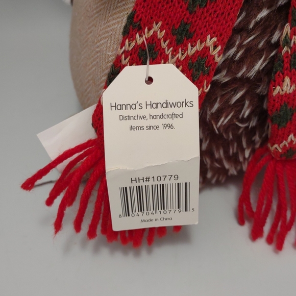 Hanna's Handiworks Wonderland Hedgehog Sitter Plush, Red Scarf 7.5” H - Picture 9 of 10